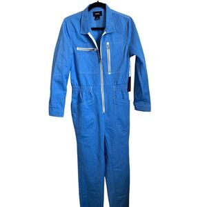 Atwyld Cadet Blue Jumpsuit Long Sleeve Boiler Suit Zip Front Womens MD